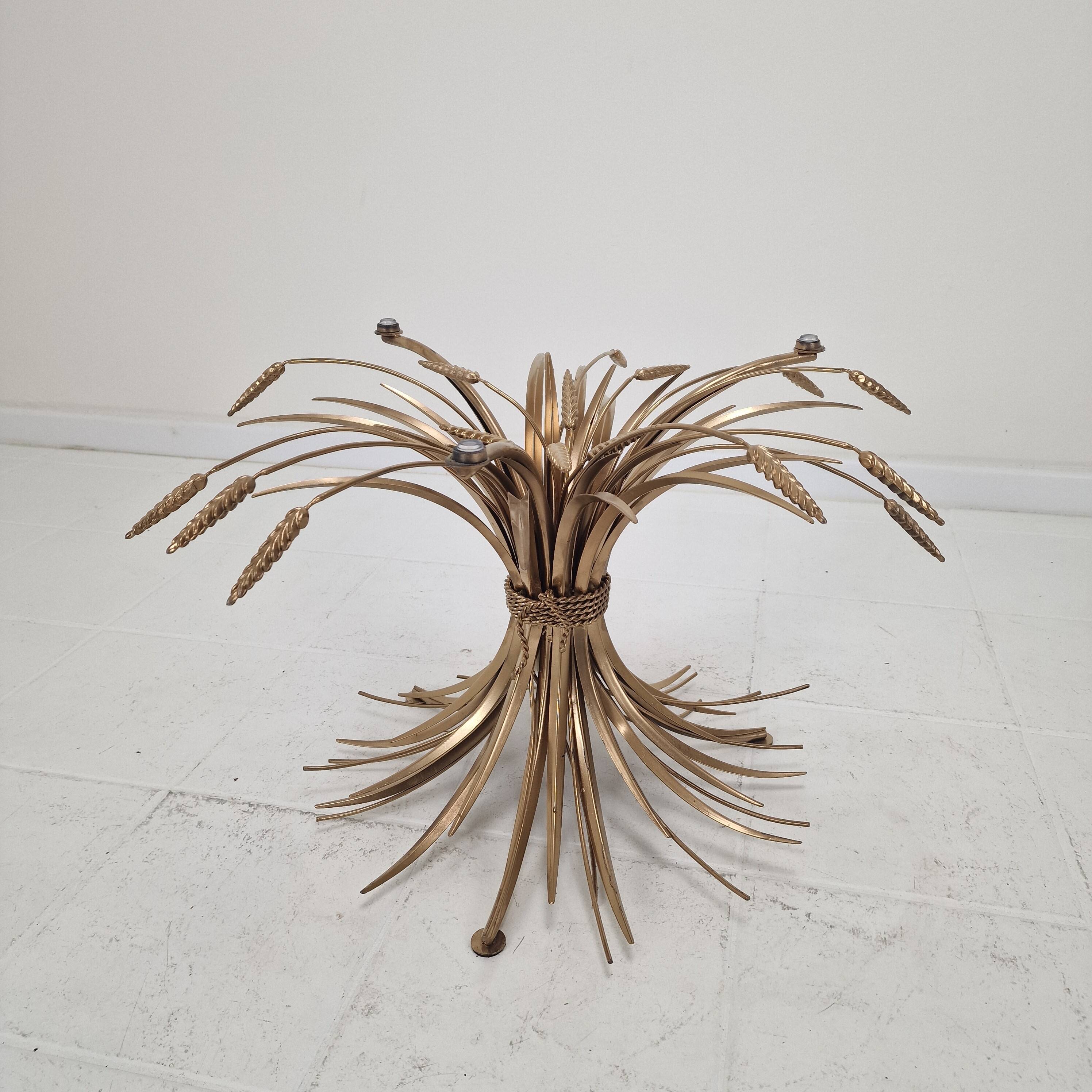 Hollywood Regency Gilded Coco Chanel Style Sheaf of Wheat Coffee Table, 197