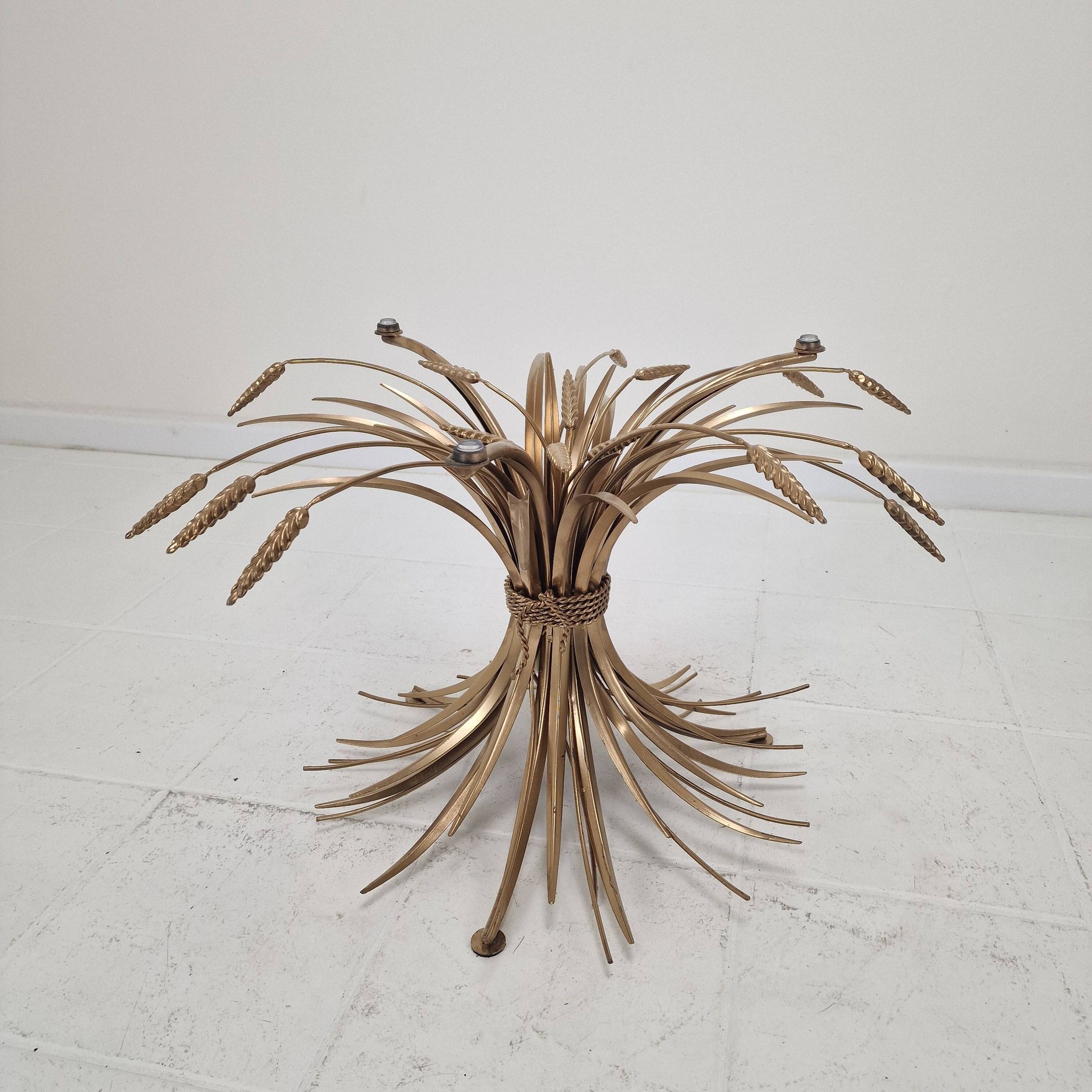 Hollywood Regency Gilded Coco Chanel Style Sheaf of Wheat Coffee Table, 197
