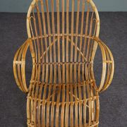 Belse 8 armchair in rattan of Dutch design round back 50s