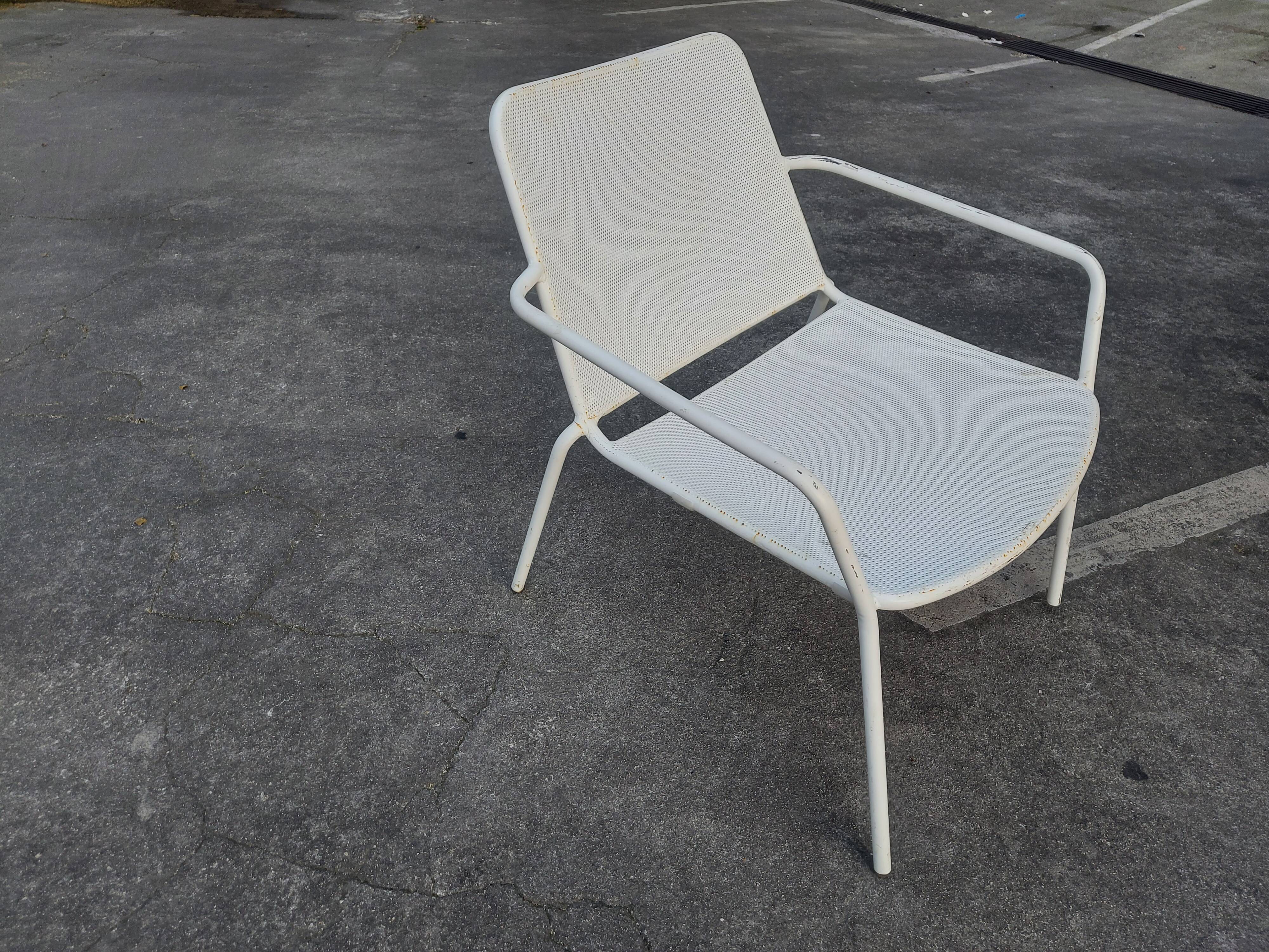 Vintage garden metal armchair