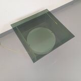 Vintage Italian square illuminated coffee table in glass and plexiglass