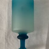 Set de 6 verres à pied en verre givré bleu