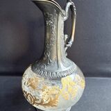 Glass or gold crystal ewer – Gallia Métal Alfénide for Christofle