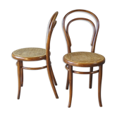 Set de 2 chaises Thonet bistrot cannées N°14 1900