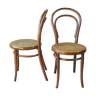 Set de 2 chaises Thonet bistrot cannées N°14 1900