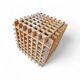 Lampe de table en bois cube moderne du milieu du siècle / Italie années 1960