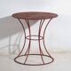 Antique painted metal table – European round industrial table – circa 1920