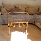 Porte revue vintage en bambou et osier