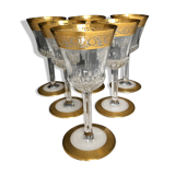 6 crystal wine glasses from Saint Louis thistle model
