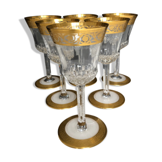 6 crystal wine glasses from Saint Louis thistle model