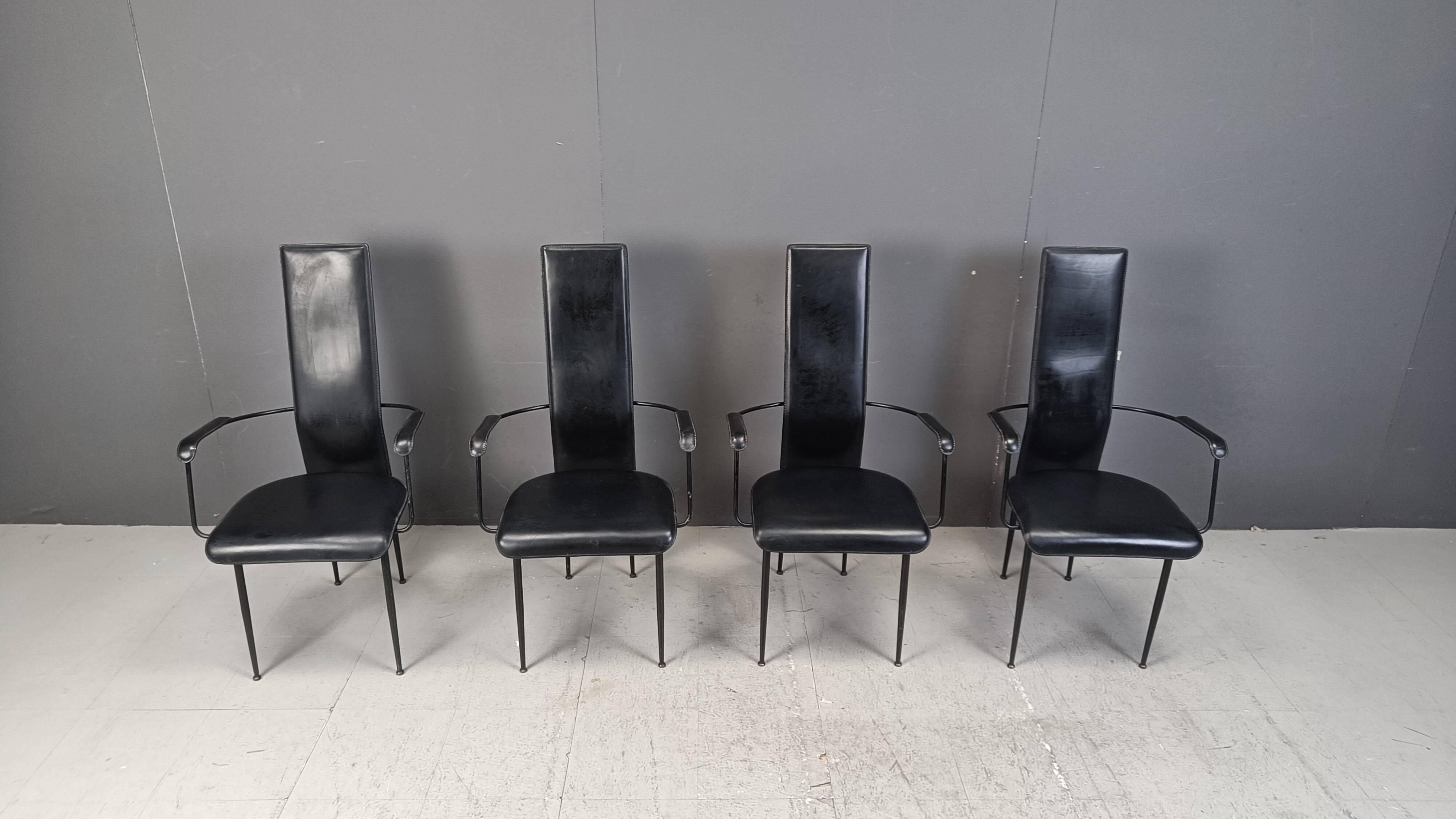 Vintage S44 dining chairs by Giancarlo Vegni for Fasem, set of 4, 1980
