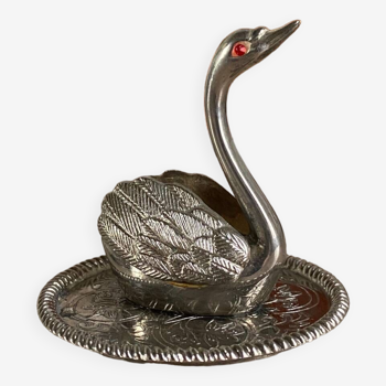 Jewelry ring holder swan bird figurine