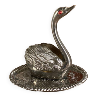 Jewelry ring holder swan bird figurine