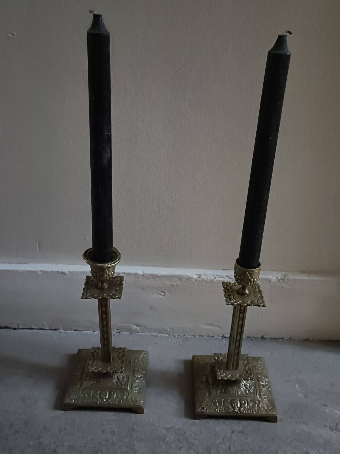 Paire de bougeoirs anciens XIXème