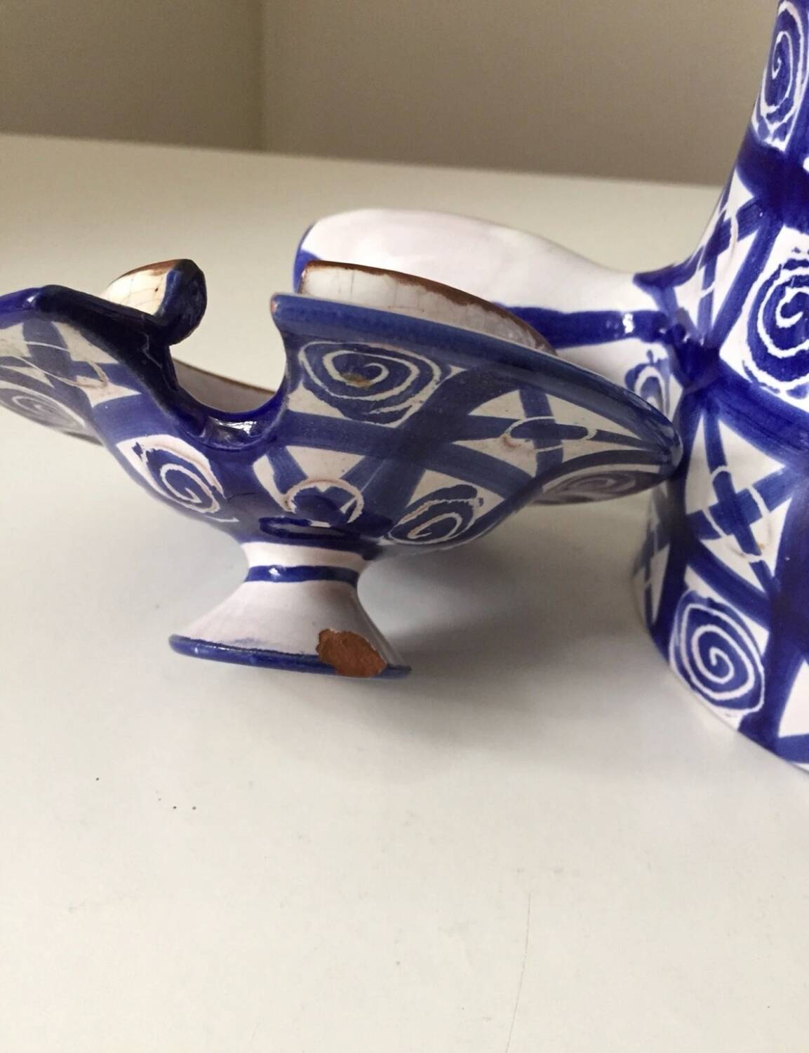 Pot céramique Robert Picault bleu Vallauris