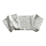 Antique thick cotton sheet with AB monogram