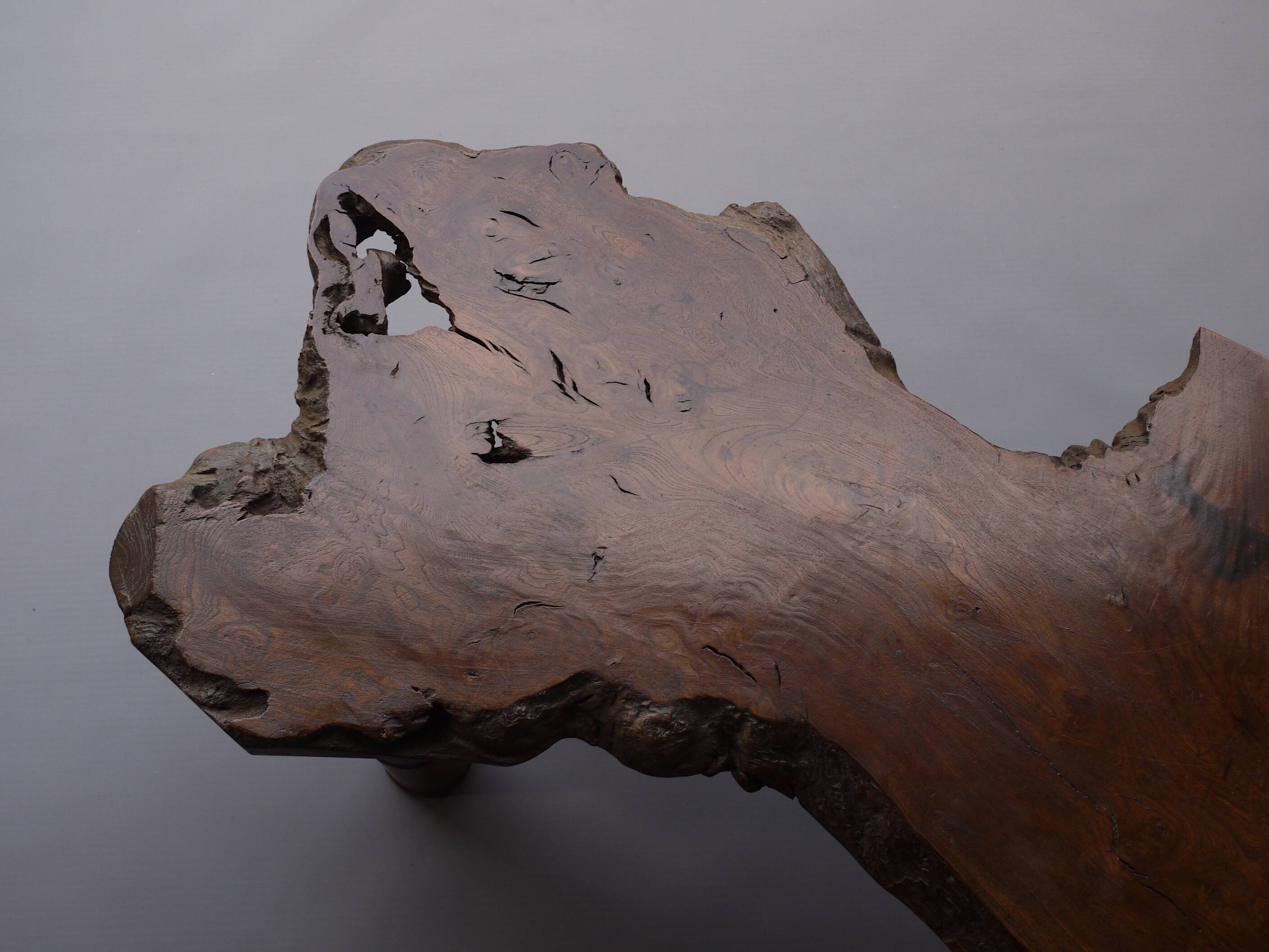 Japanese Showa Period Bamboo and Elm wood Coffee Table, 1960s