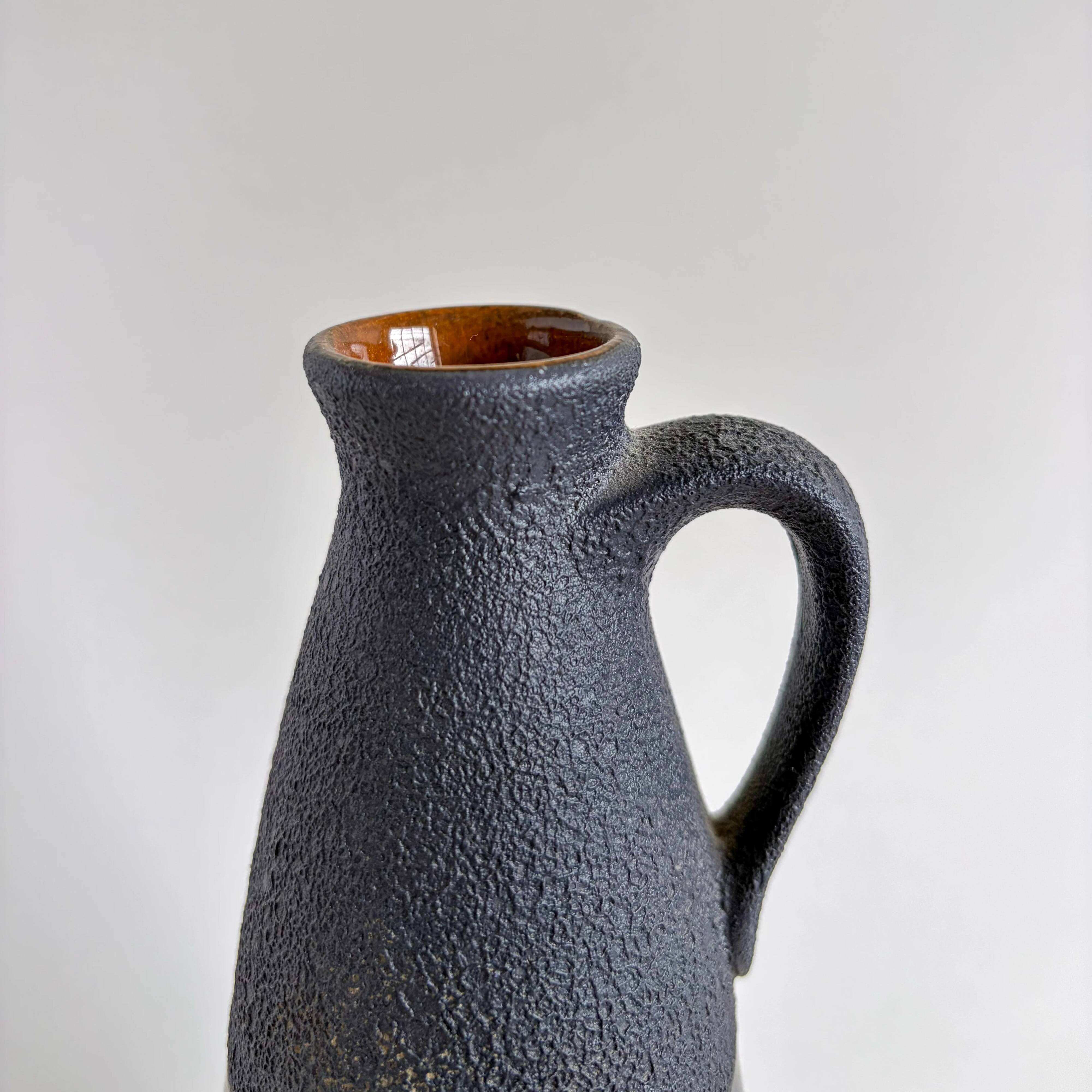 Vase West Germany black and amber