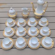 Coffee service – Vintage porcelain gilded with gold – Porcelena Silvestre
