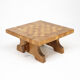 Rustic Vintage Brutalist Mid-Century Coffee Table in Oak