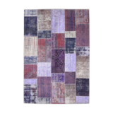 Purple tones vintage patchwork rug 304x215cm