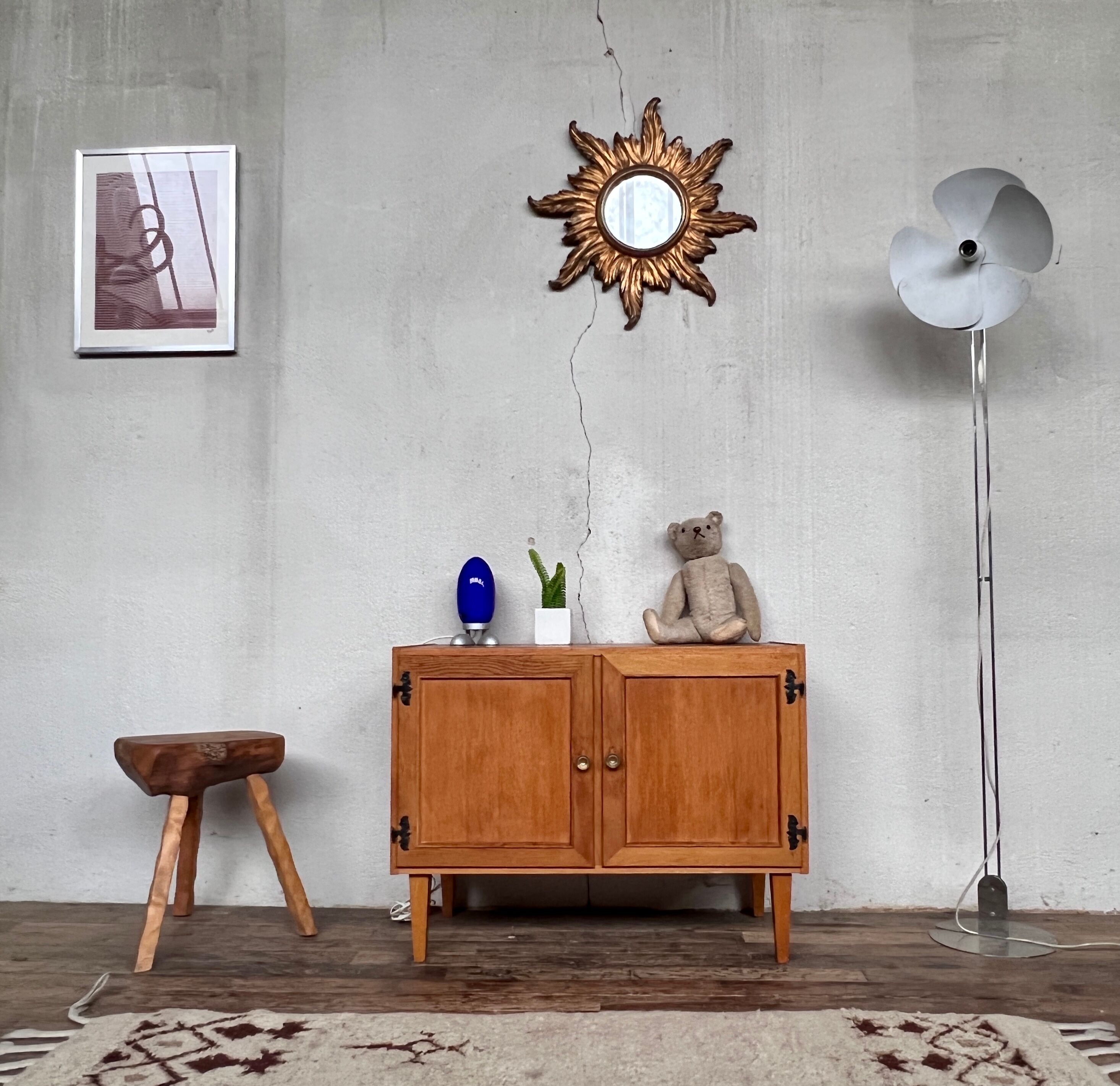 Vintage sideboard in light oak 1960