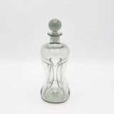 Decanter and Cordial Glasses in Grey Smoked Glass from Holmegaard Denmark, 1950s, Set of 7