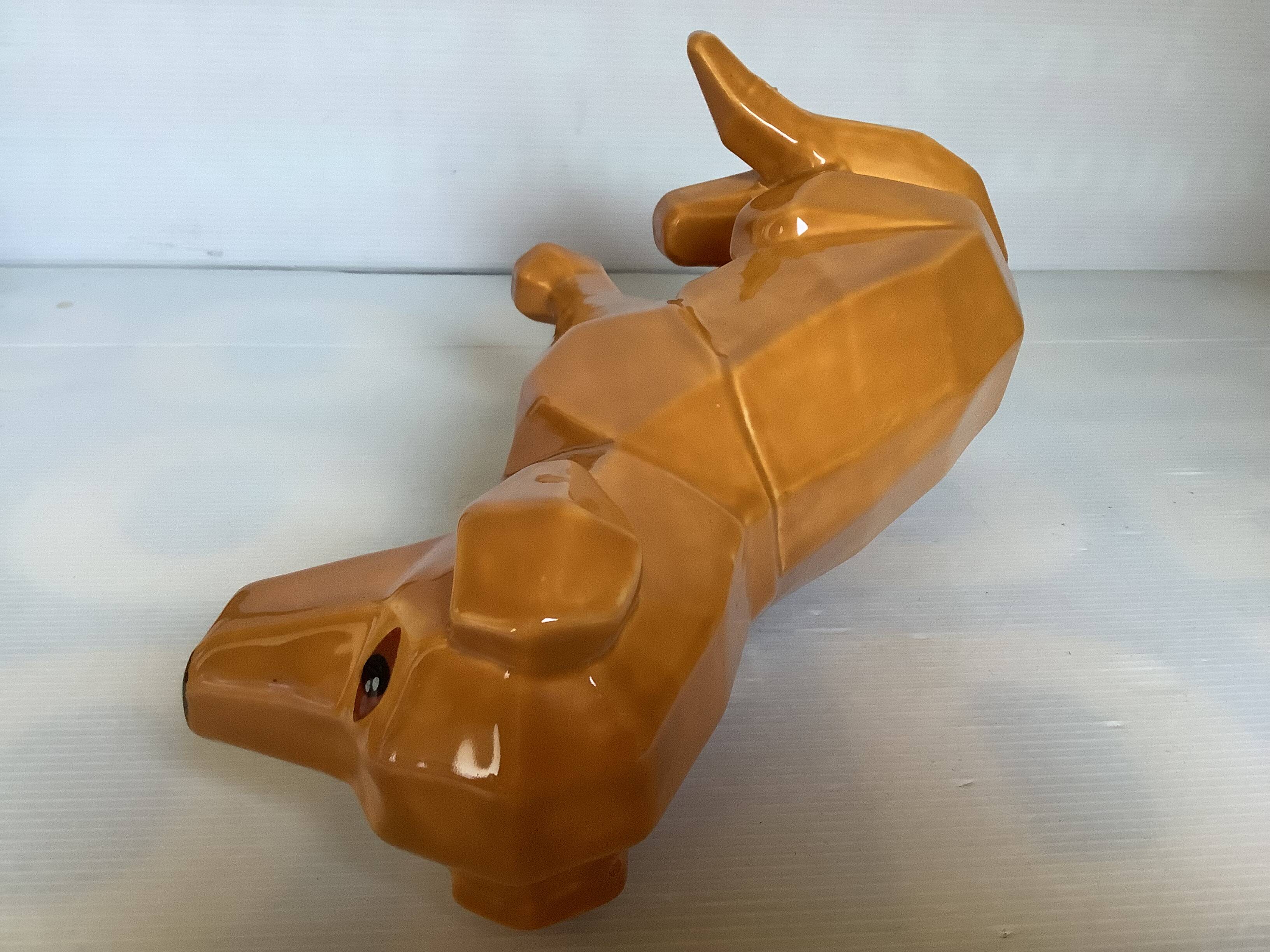 Grand chien style origami céramique