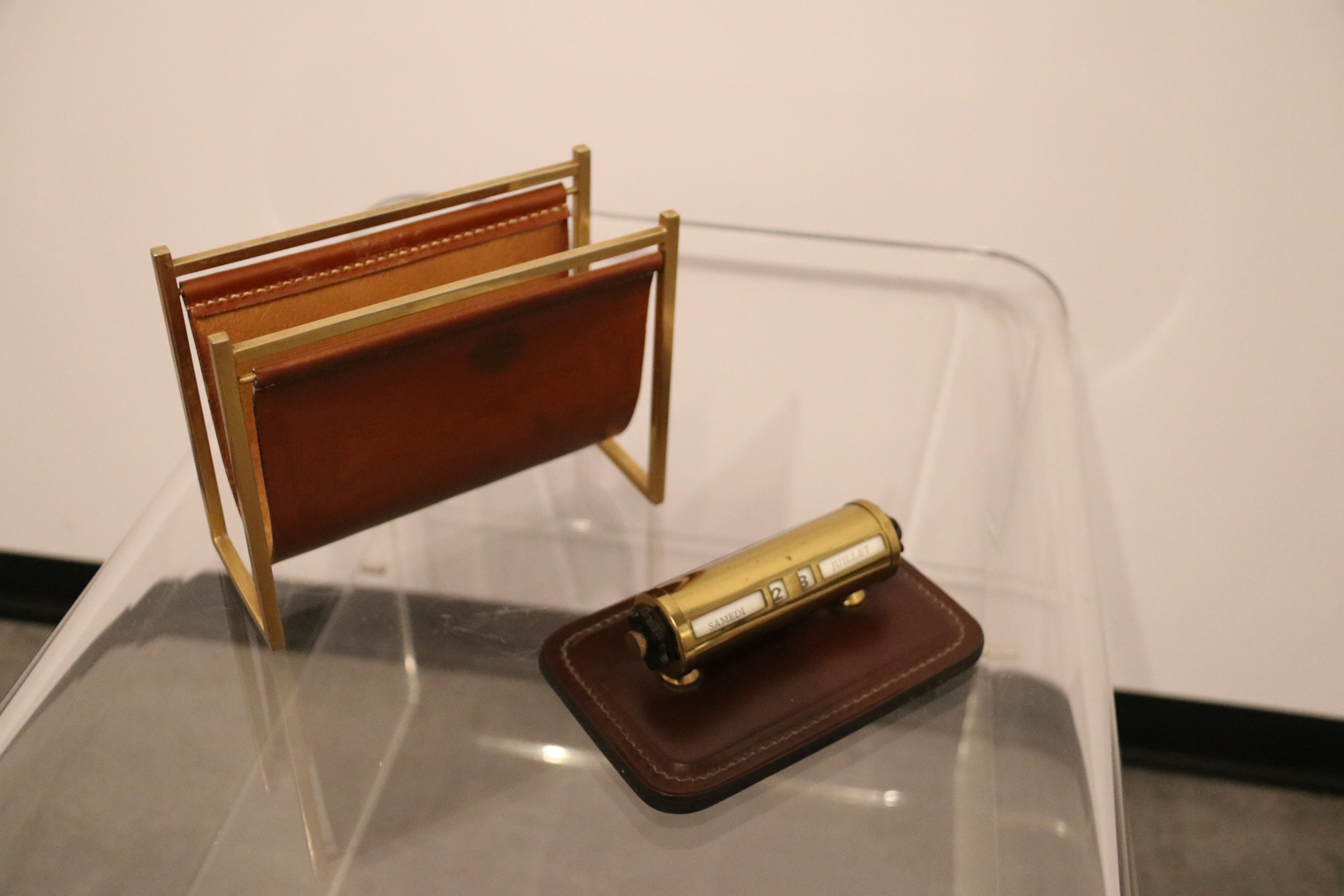 Desk accessories - letter holder & calendar - by Delvaux - Belgium - 1970's