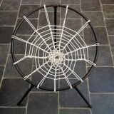 Set of two chairs with spider web seat by Hoffer, France 1958