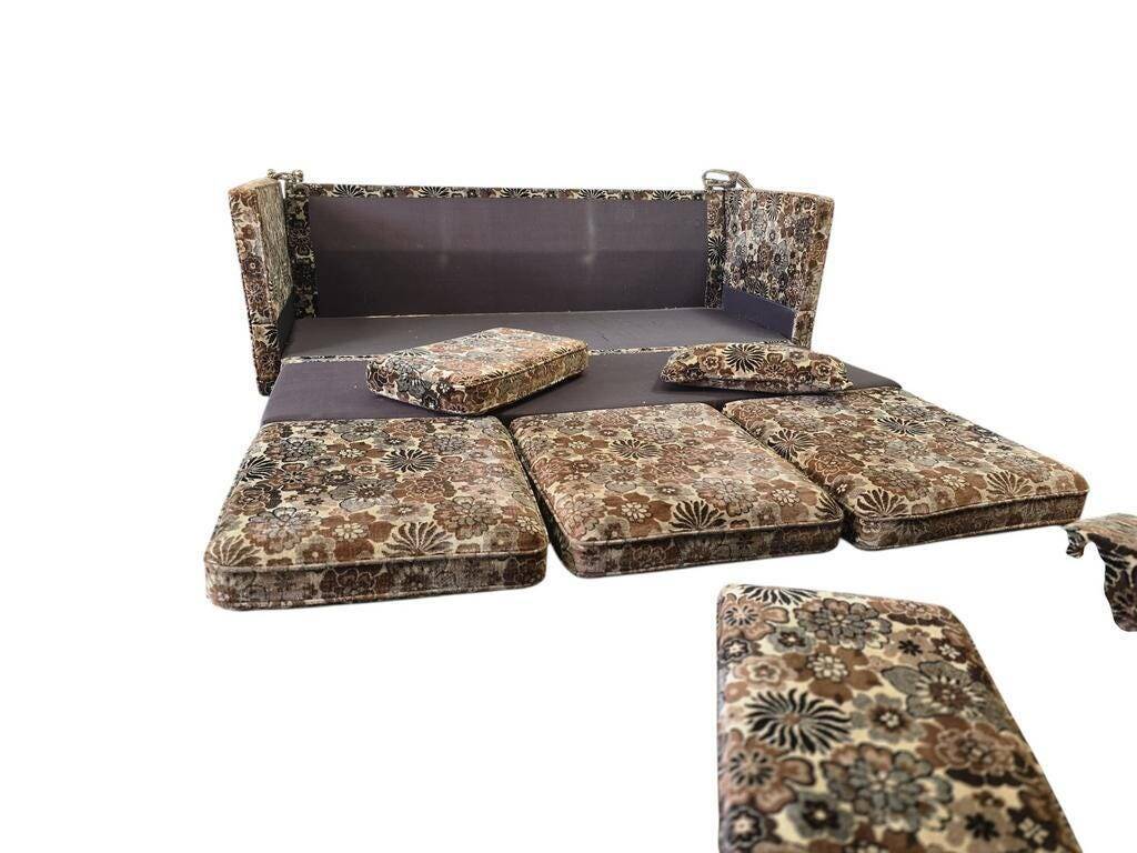 Vintage three-seater folding sofa bed