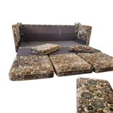 Vintage three-seater folding sofa bed
