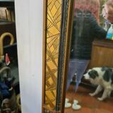 Golden patinated art deco mirror - 160x76cm