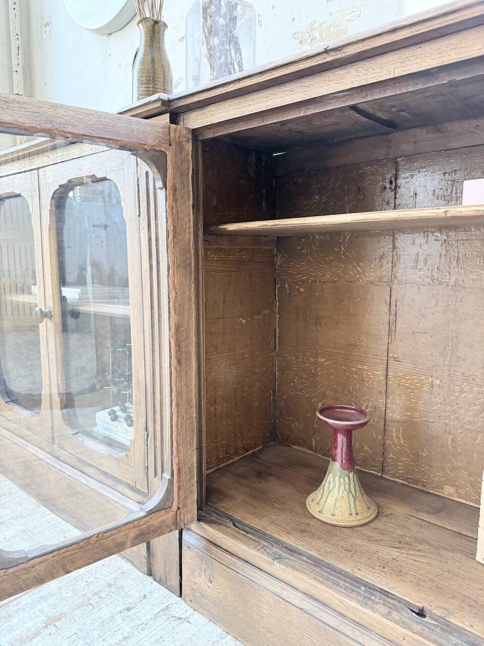 Enfilade display cabinet, solid oak, 1920.