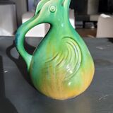 Zoomorphic pitcher pelican in flamed sandstone by gilbert menetier