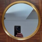 Round mirror tray with gold edge - 1950s