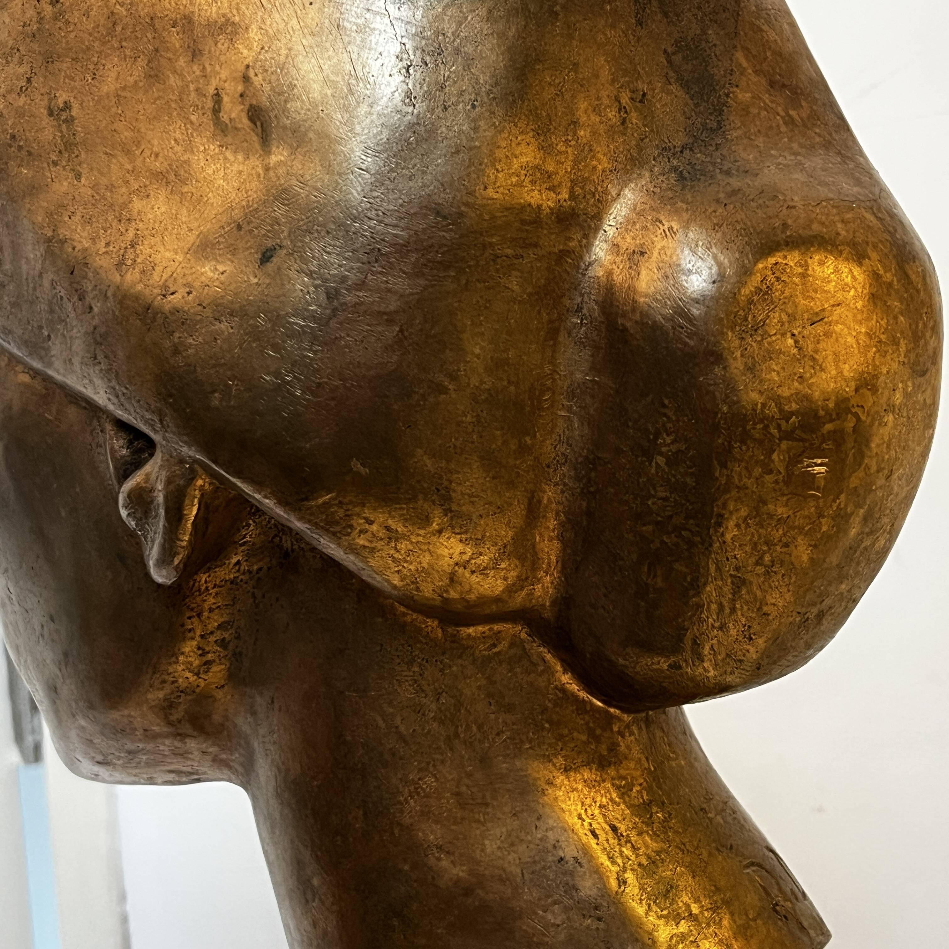 Sculpture portrait / bust, 'woman's face', robert delnest, bronze 1961