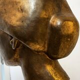 Sculpture portrait / bust, 'woman's face', robert delnest, bronze 1961