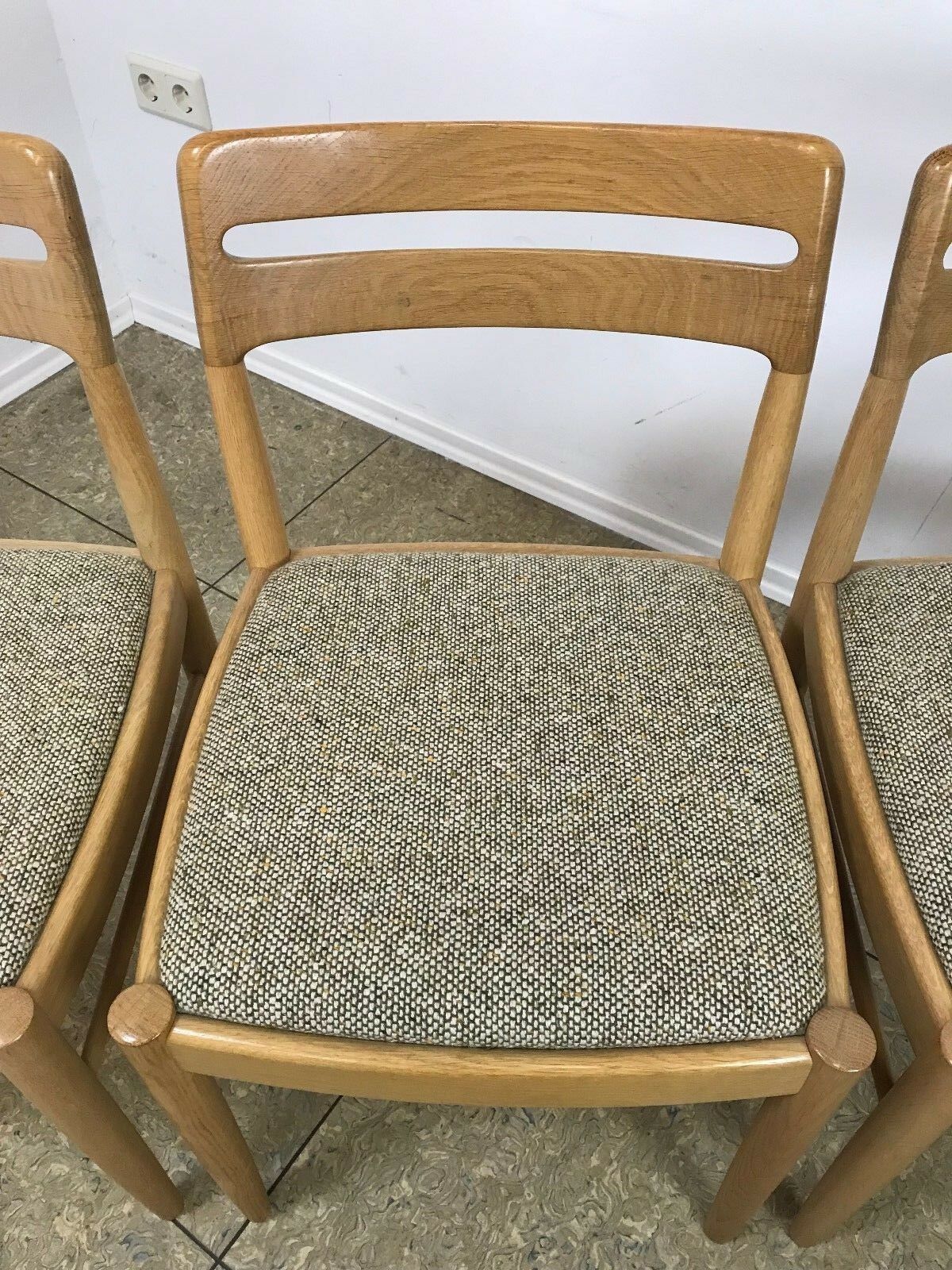 Oak dining chairs by Danish designer HW Klein for Bramin
