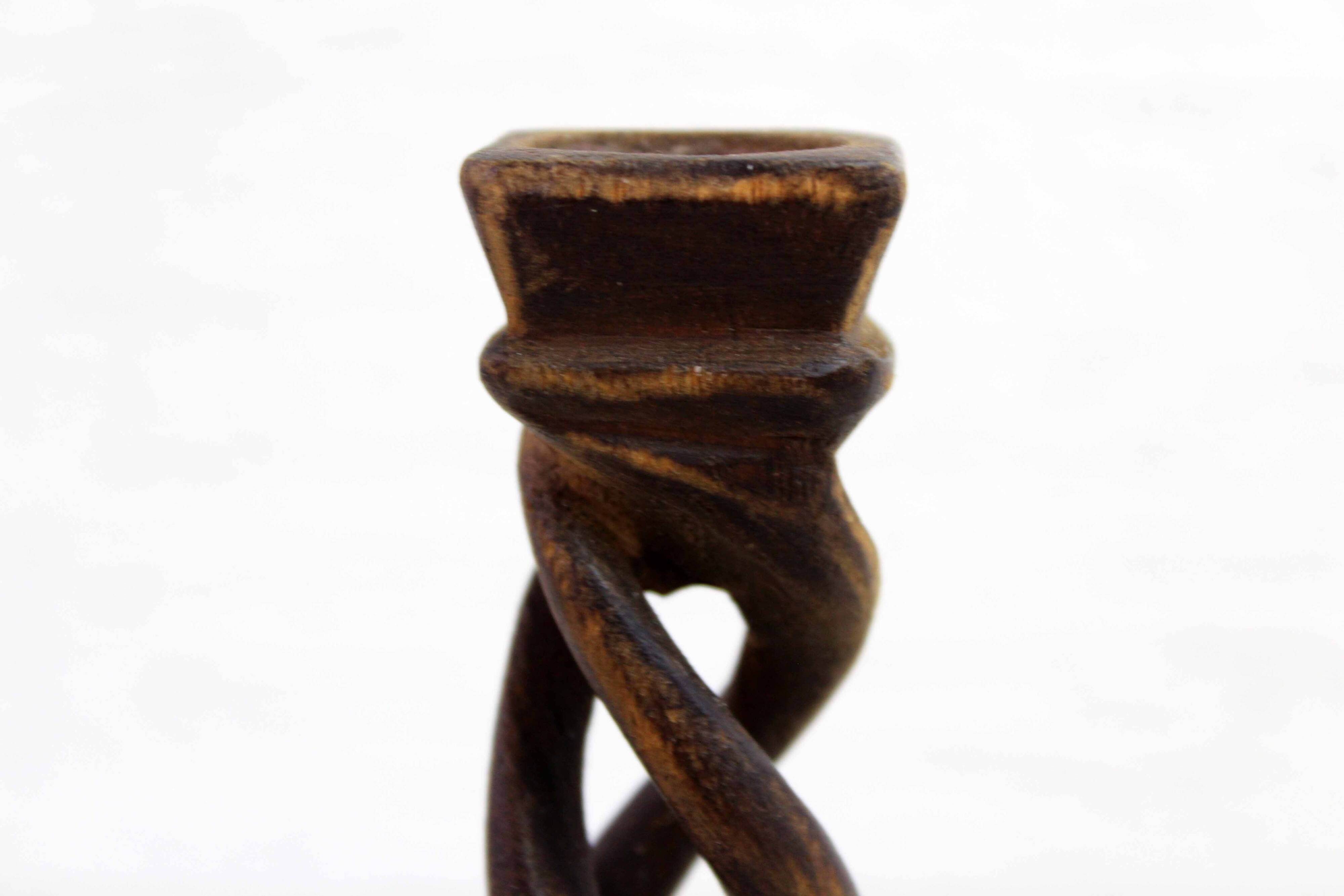 Carved wooden candle holder 1950