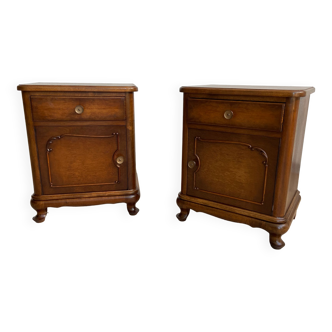 Pair of chippendale art deco bedsides