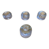 Set of 4 Vintage Ice Cube Shaped Glass Candle Holders #E008