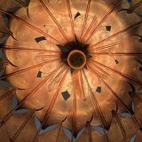 1970s metal chandelier Hans Kogl leaf patterns