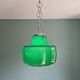 Large vintage pendant lamp in green opaline, 1970s