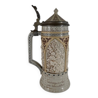 Old pitcher Villeroy-Boch Mettlach circa 1900