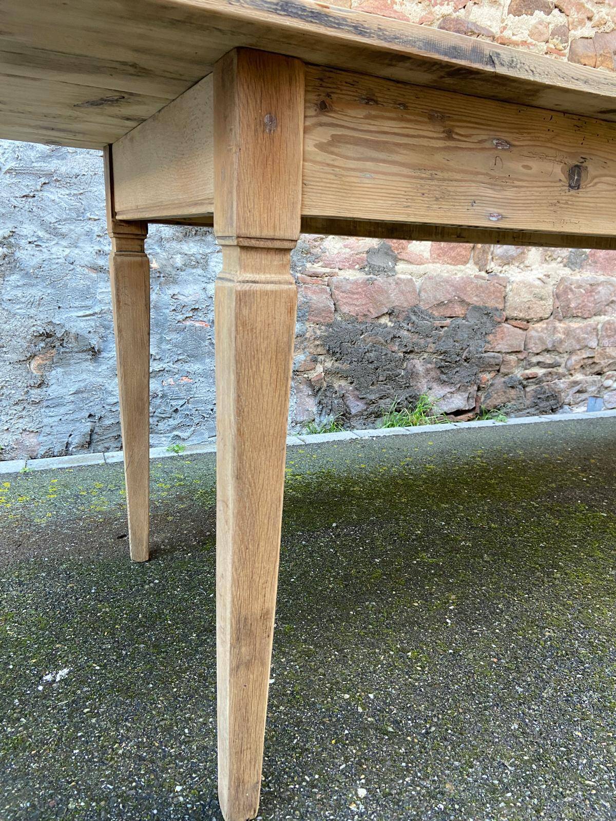 Incredible 400 cm farm table in fir 1900 brasserie natural raw wood