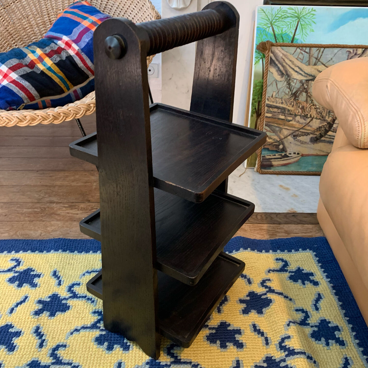 Wooden shelf harness signed Quimper HB