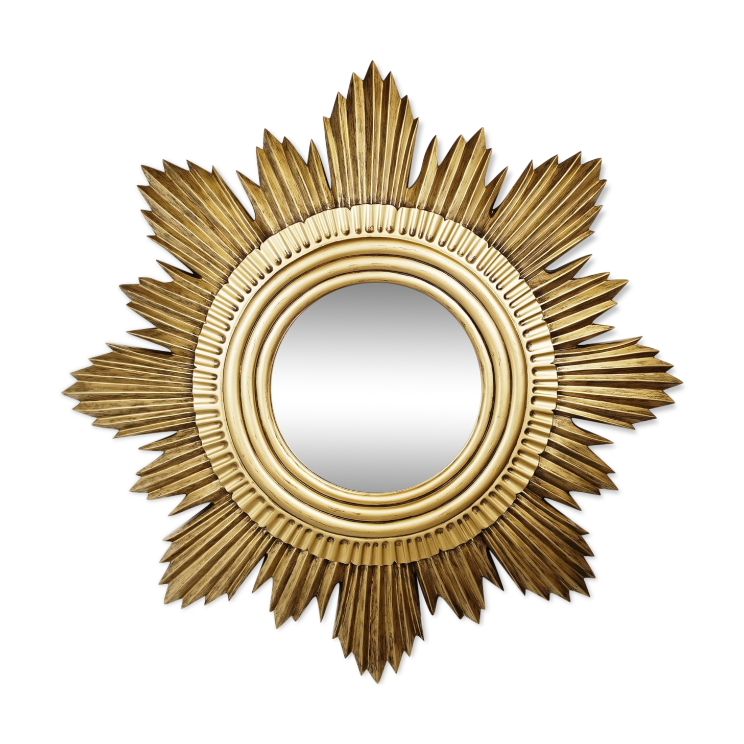 Vintage golden sunburst mirror, 1960s