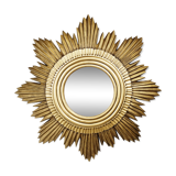 Vintage golden sunburst mirror, 1960s