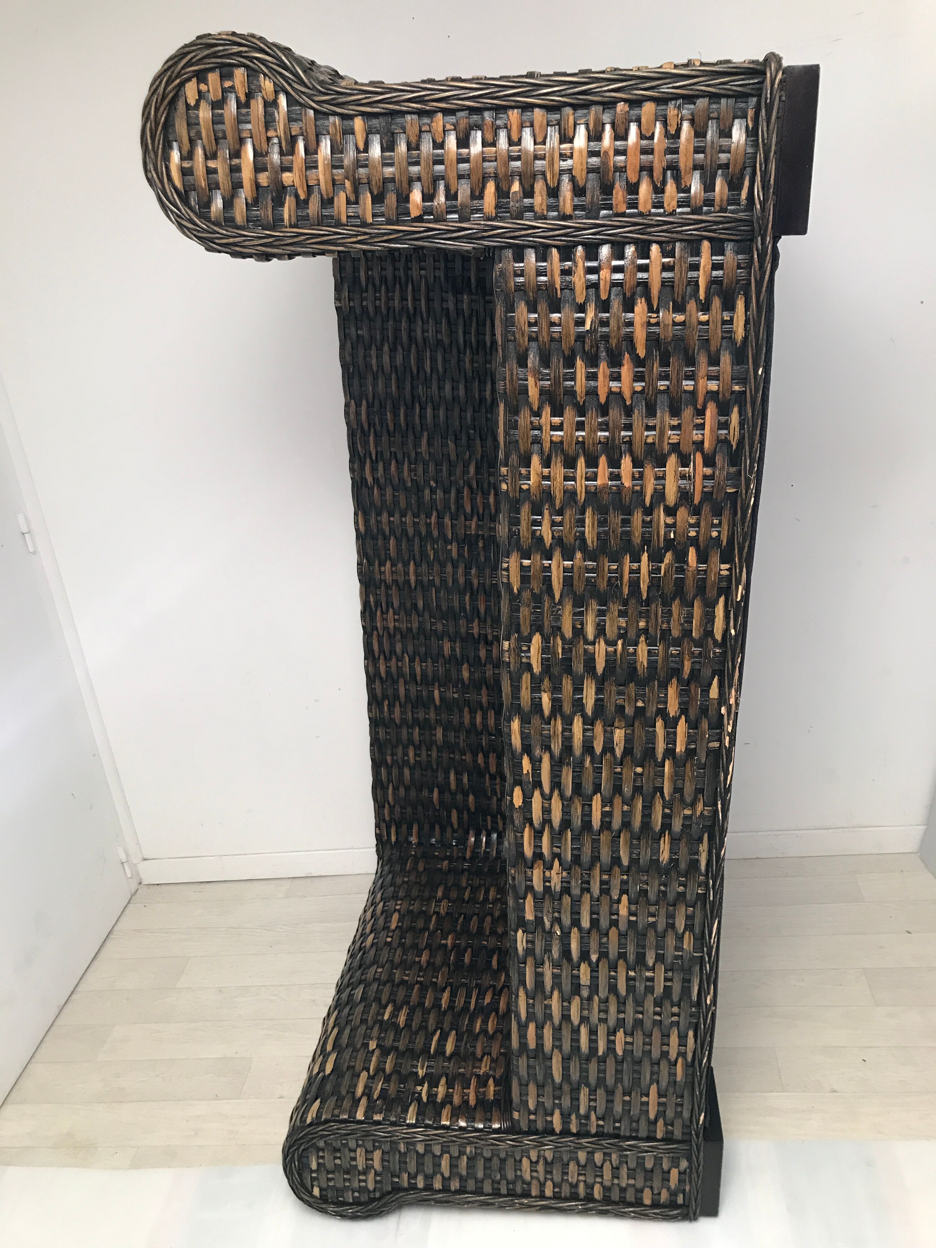 Vintage wicker rattan lounge sofa